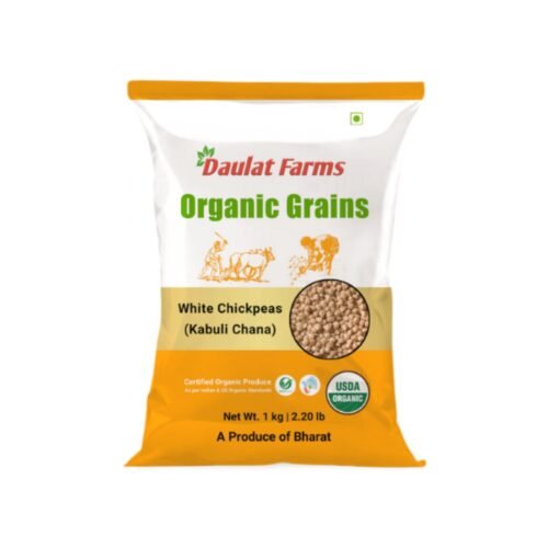 Daulat Farms Organic Kabuli Chana (Chickpea) 1 kg | INDIA & USDA Organic Certified